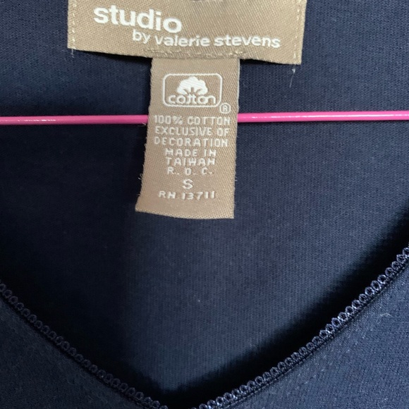 VALERIE STEVENS NAVY BLUE 3 PIECE PAJAMA SET - Picture 6 of 9